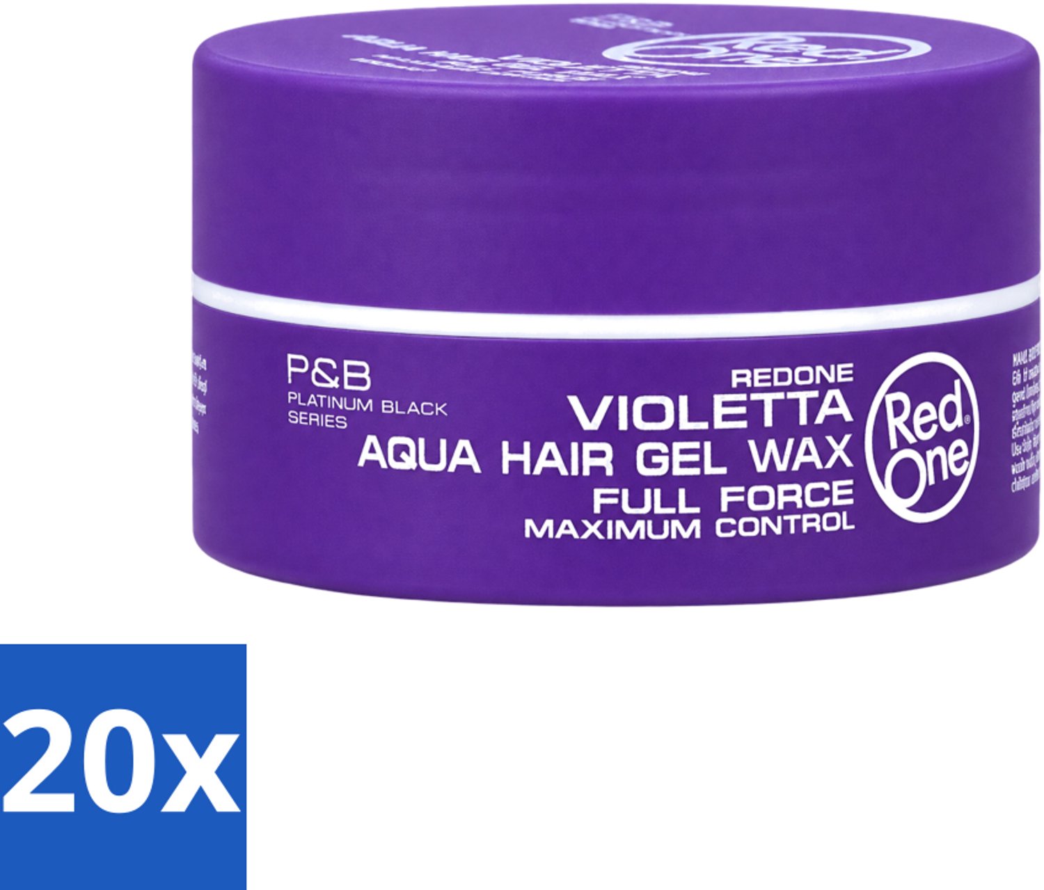 20 x Red One - Haarwax - Violetta - Aqua Hair Gel Wax - Voor Sterke Hold & Glans - 150 ml - Voordeelverpakking - 20 stuks
