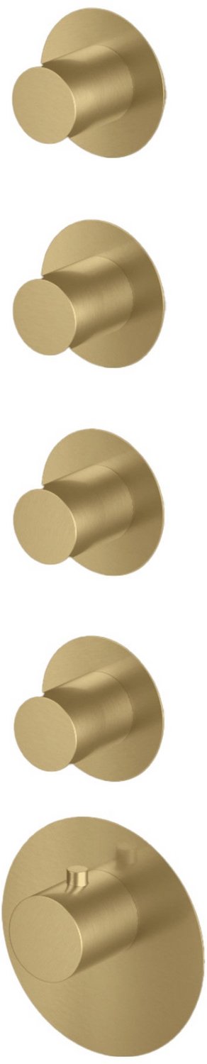 Hotbath Mate MHF014 High Flow afbouwdeel inbouwthermostaat met 4 stopkranen geborsteld messing PVD