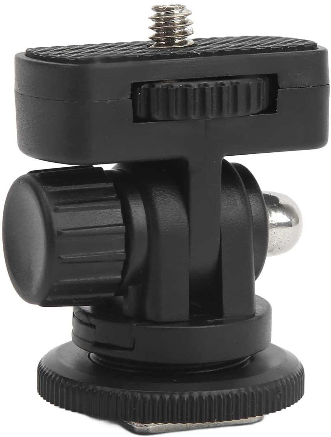 Balhoofd 180 Graden Verstelbaar - Mini Statiefkogelkop - 4 Inch Cold Shoe Interface - Rubberen Pad - 1/4 Schroefinterface - Compact en Draagbaar - Statiefkop