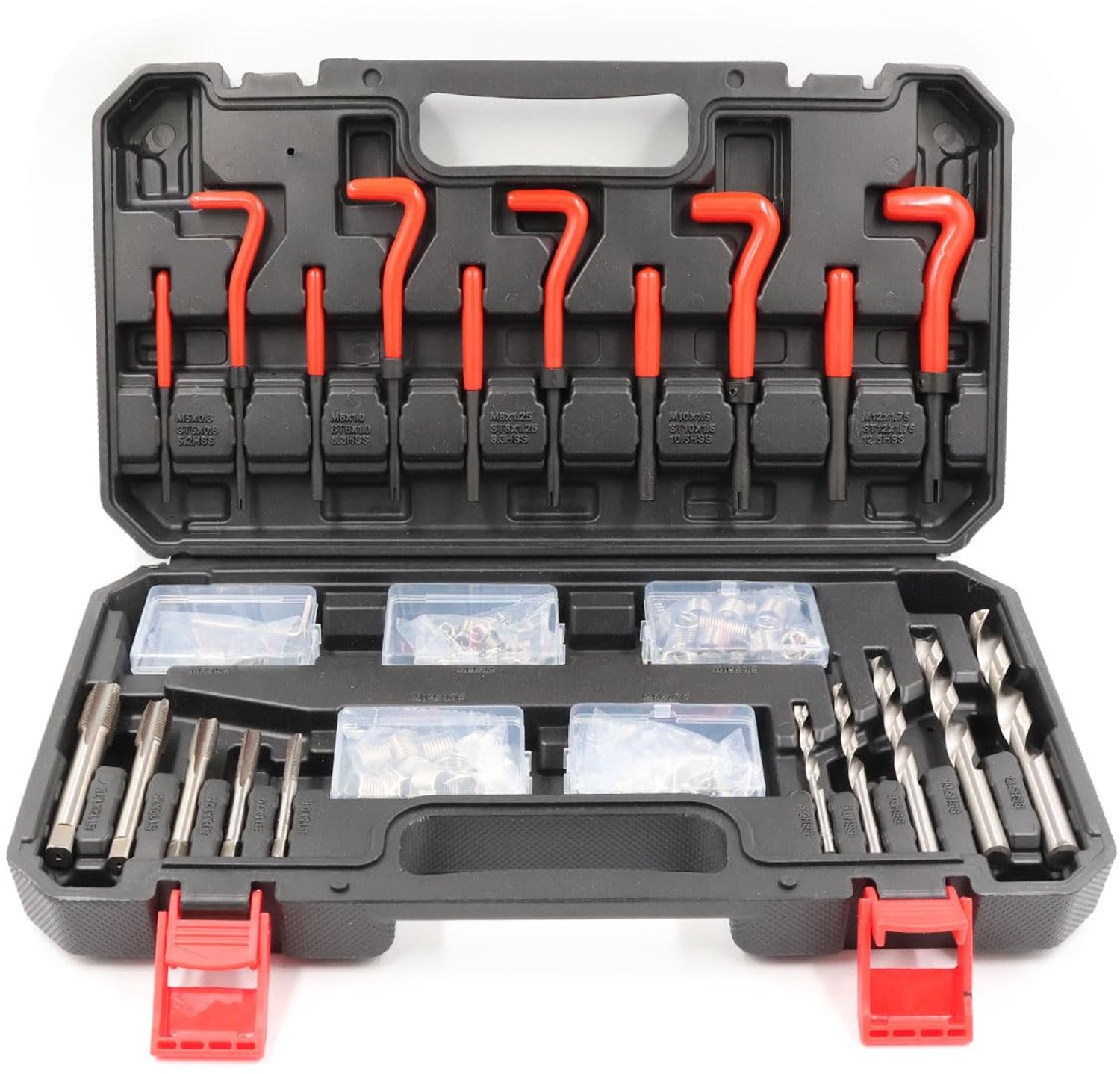 131-delige Schroefdraadreparatieset voor M5, M6, M8, M10 en M12