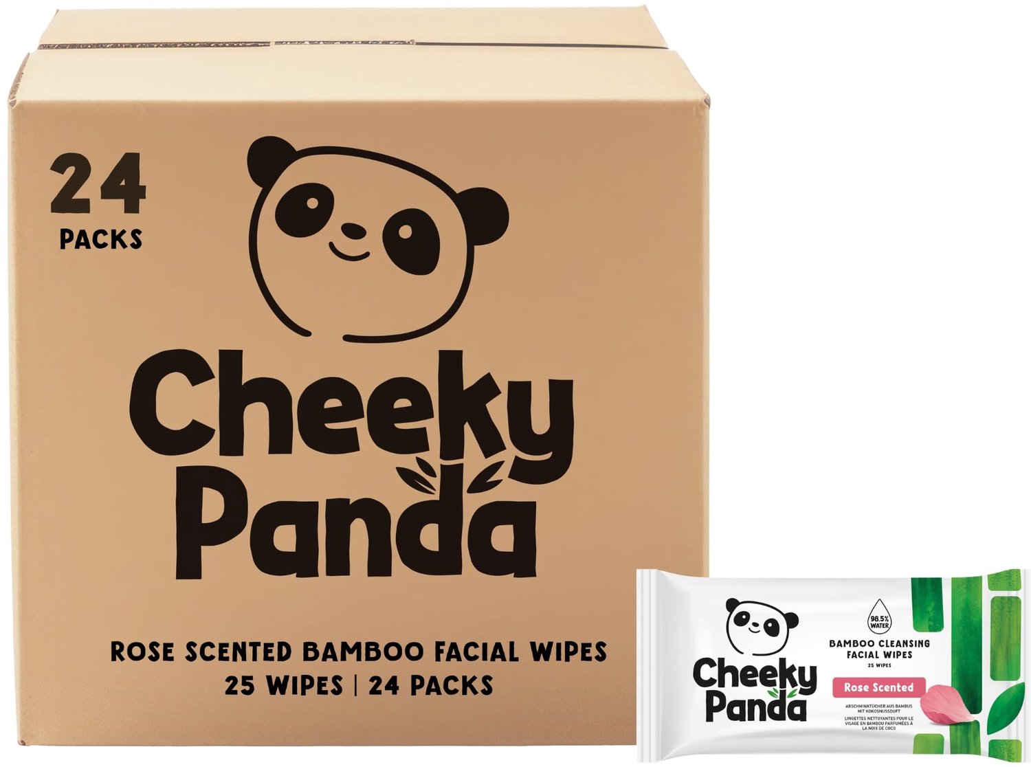 Bamboo Make-up Remover Wipes - Rozengeur - 600 Stuks