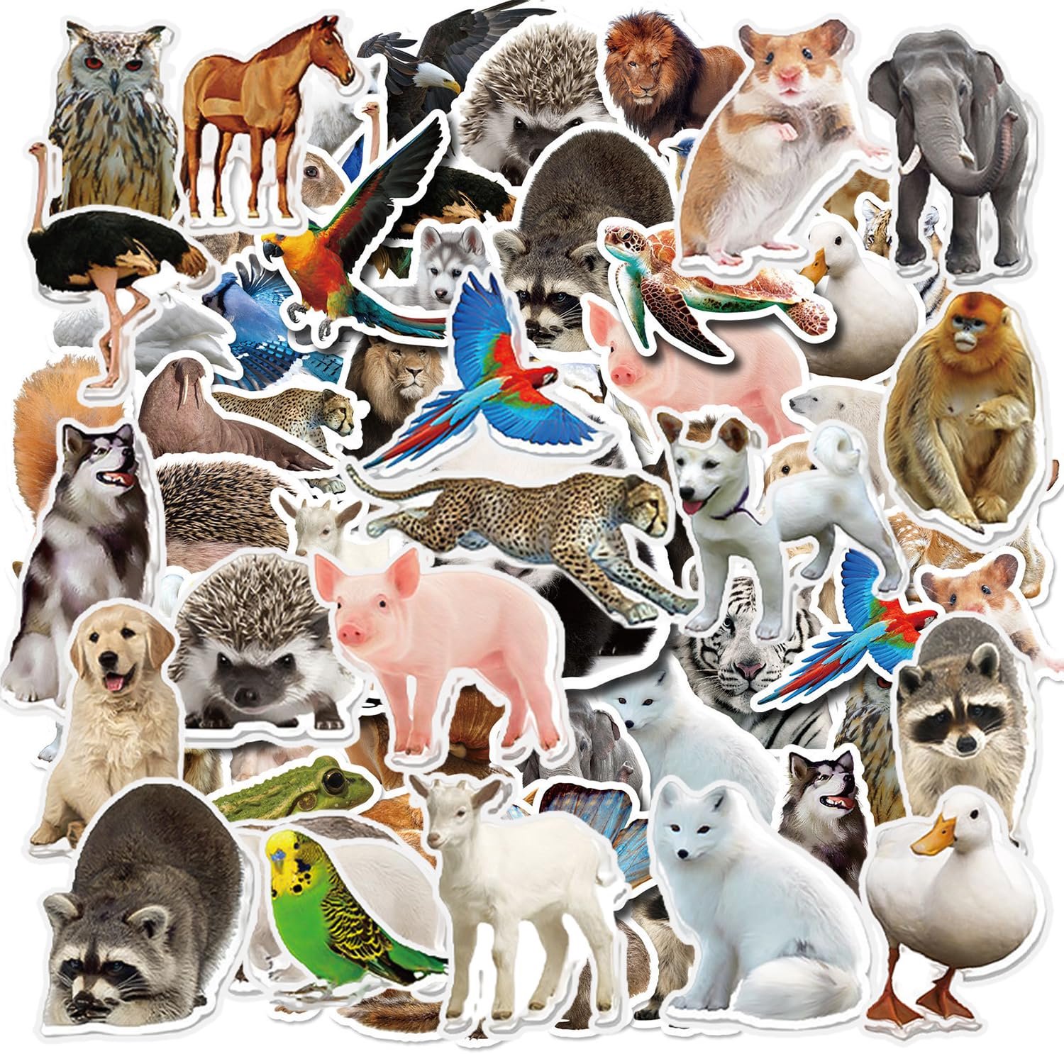 Dierenstickers - Decoratie voor Notitieboeken en Scrapbooks - 100 Stuks