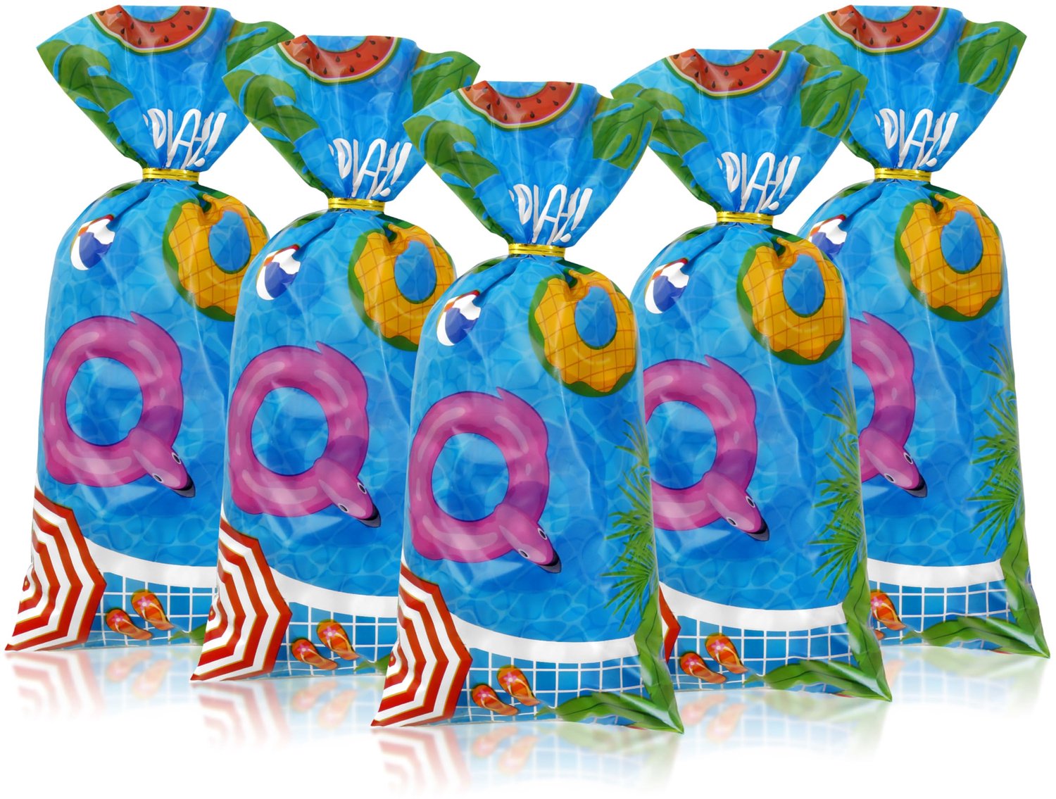 Zomerfeest Goodie Bags Set van 50 met Flamingo Ontwerp