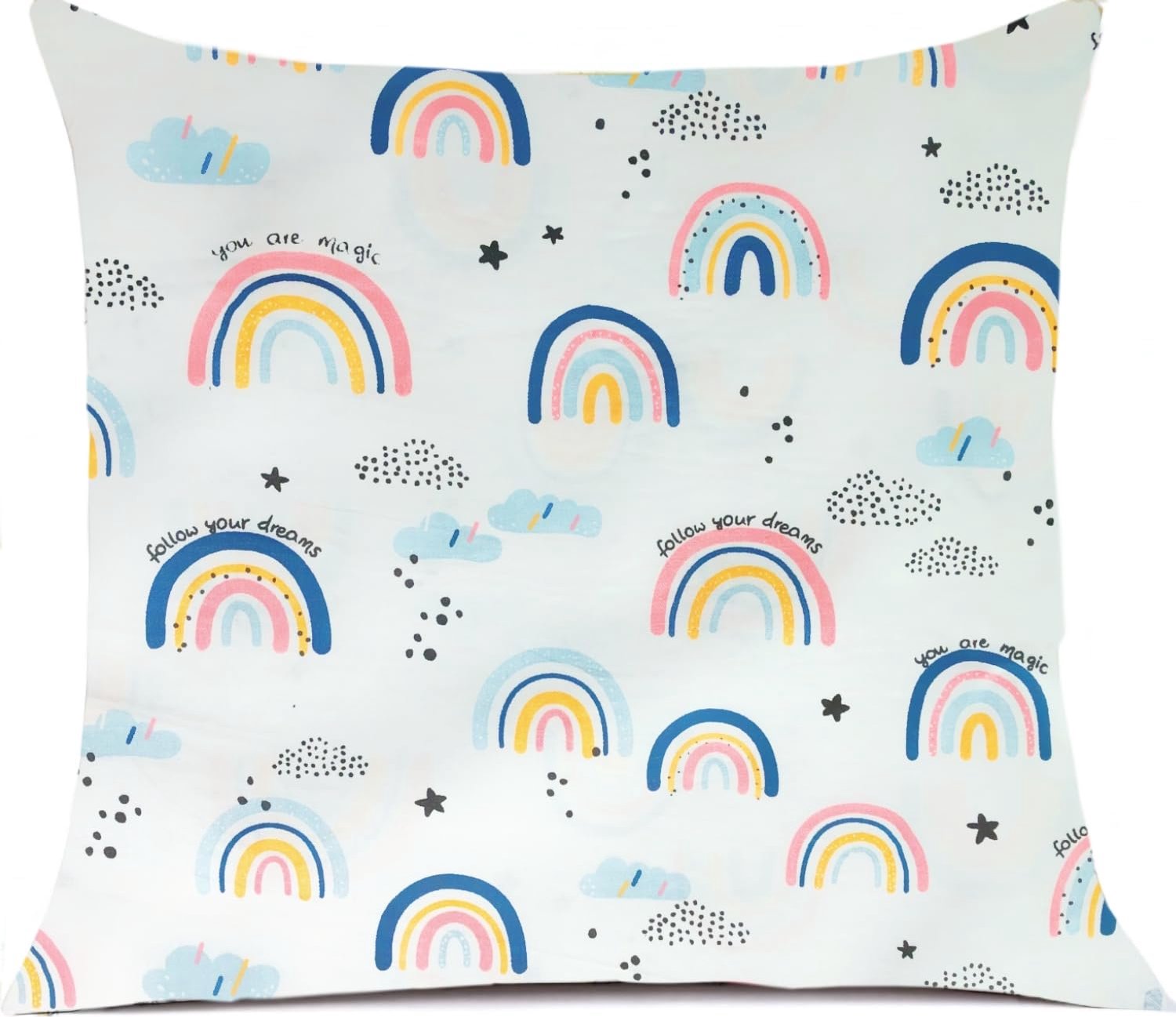 Decoratieve Kinderkussenhoes 40 x 40 cm met Regenboog Motief