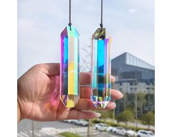 Set van 2 Hangende Kristallen Prisma's voor Decoratie
