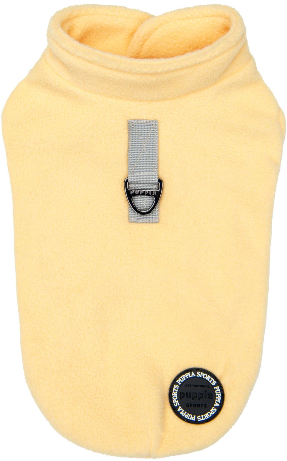 Winterhondenshirt - Polar fleece met geïntegreerde harnas - Lichtgeel