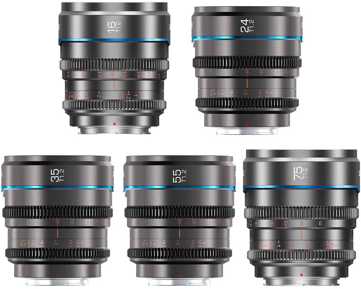 Cine Lens Set T1.2 - 16mm tot 75mm voor Canon RF