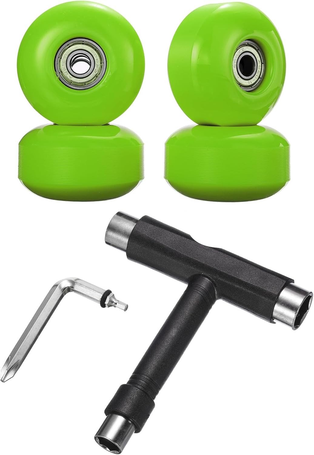 52mm 95A Skateboard Wielen met Zilveren Lagers 4 Stuks Vervangingswielen voor Tricks en Cruisen in