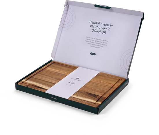 SOPHIOR Houten Snijplank Acacia - Groot 42x30x2,8 cm - Met Sapgeul en Handvaten — cadeau in Kookcadeaus - foto 7