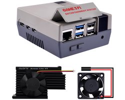Retro Gaming Behuizing voor Raspberry Pi 5 met Actieve Koeler