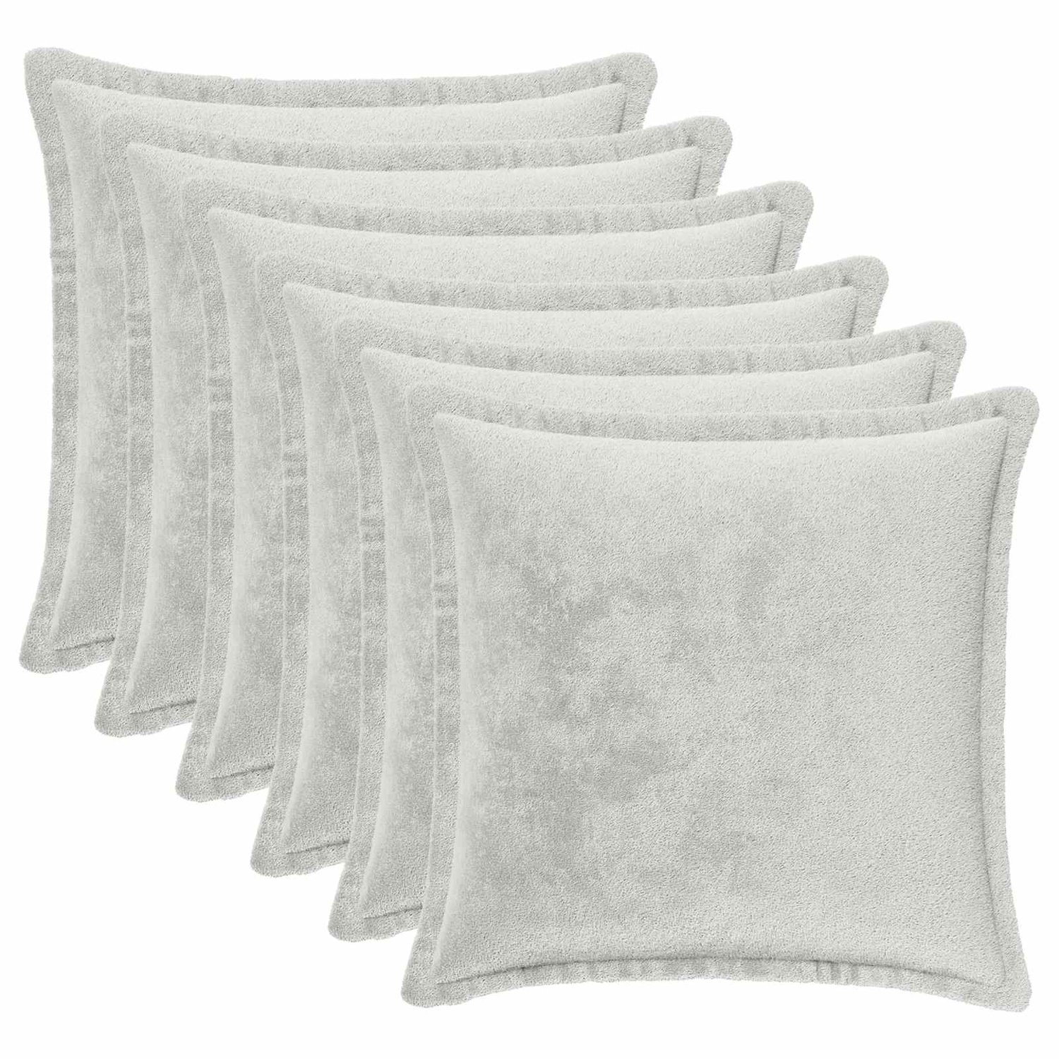 vidaXL Dekenkussen - 6 - st - HOUTEN - Lichtgrijs - 35 - x - 35 - cm - Flanel