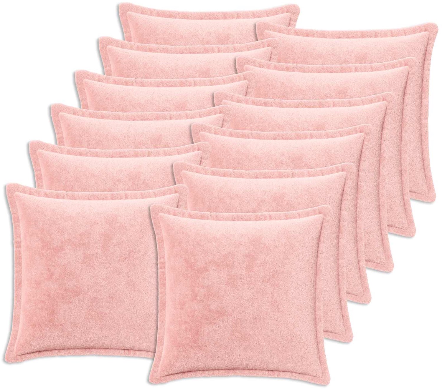 vidaXL Dekenkussen - 12 - st - HOUTEN - Roze - 40 - x - 40 - cm - Flanel