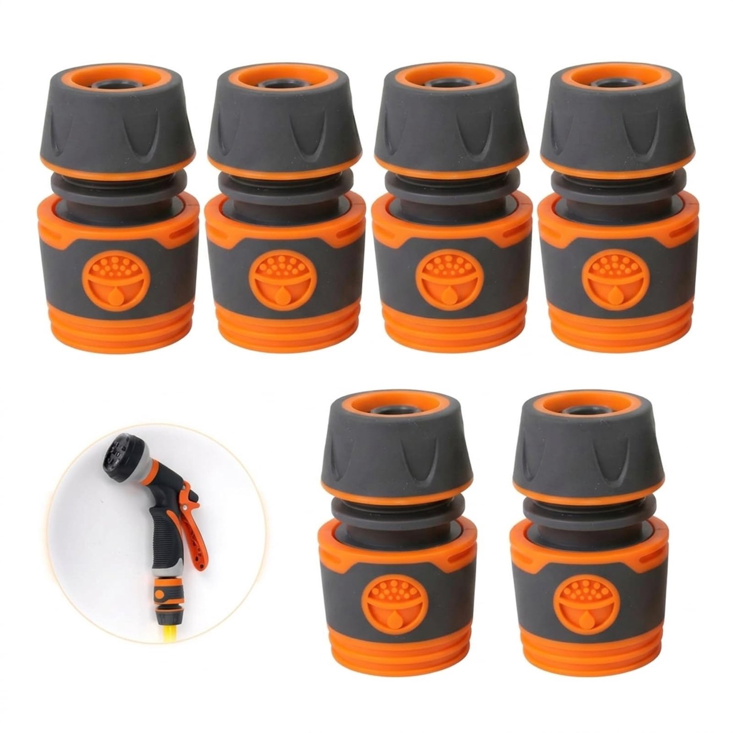Set van 6 Tuinslang Koppelingen en Adapters voor Tuinirrigatie