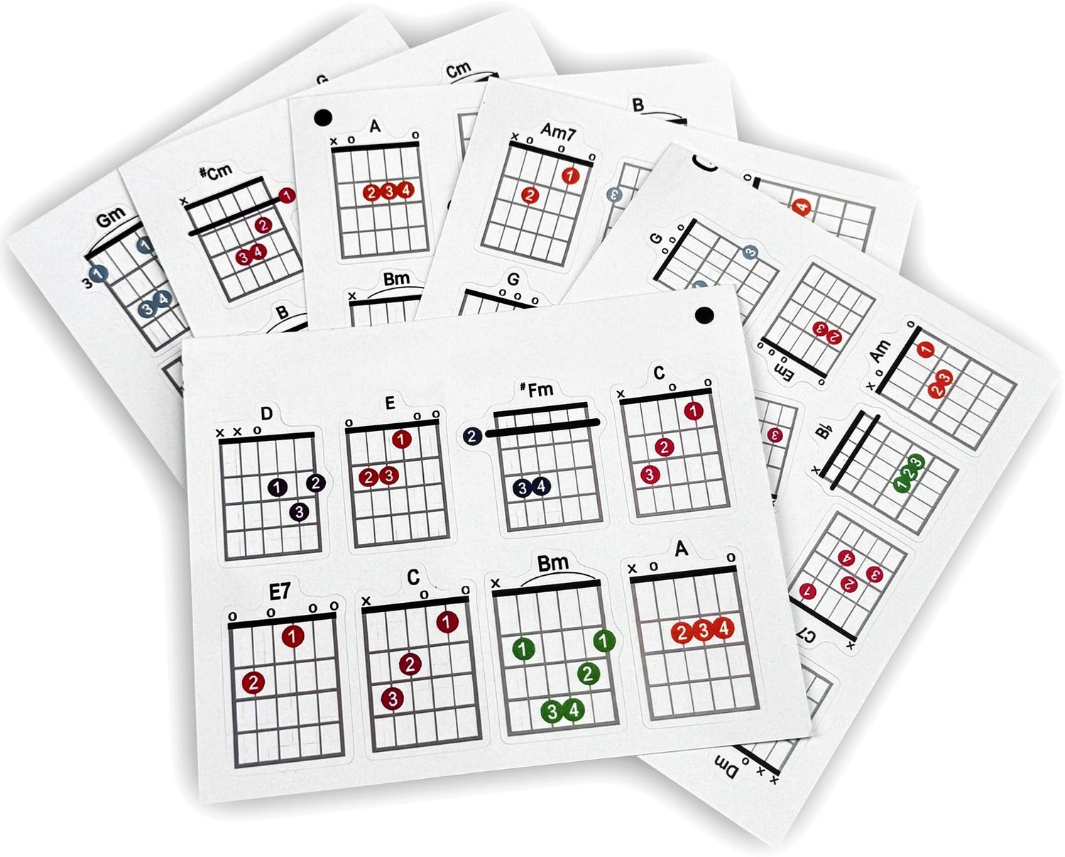 Set van 57 Gitaar Akkoord Stickers voor Beginners