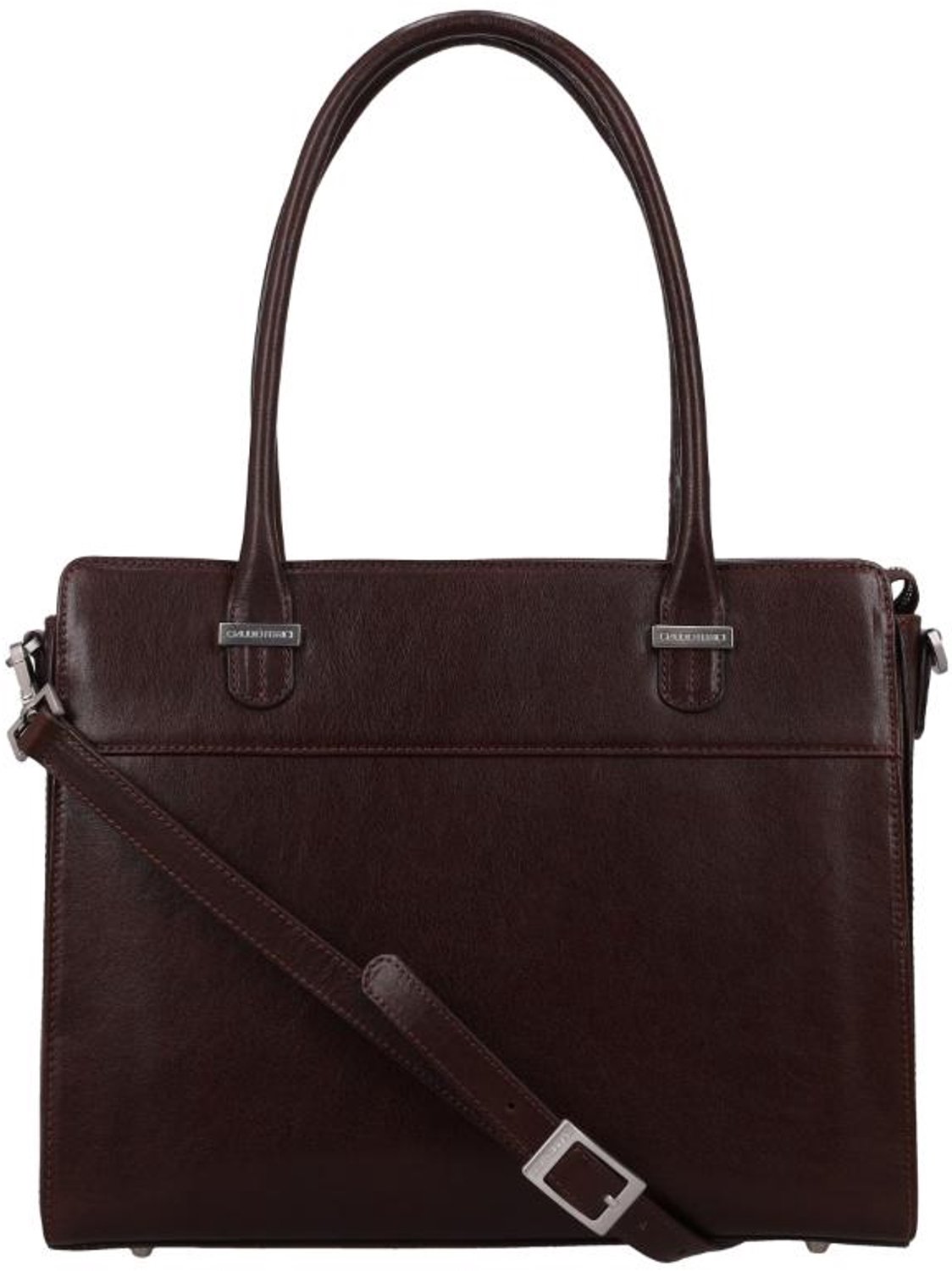 Claudio Ferrici Classico Medium Schoudertas Dames - Leer - MDonker Groeno