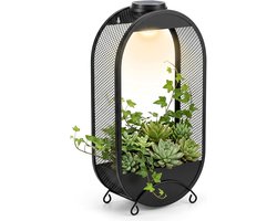 CNAPXAIA plantenstandaard op zonne-energie met 2 lichtmodi, robuust metalen tuinrek voor planten, waterdichte - Vemera