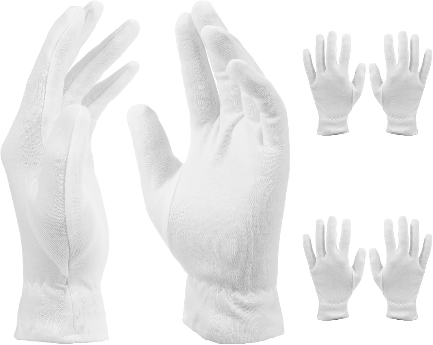 3 paar witte katoenen droge handhandschoenen Hydraterende slaaphandschoenen Ademende inspectiehandschoen voor dames en - Luxento
