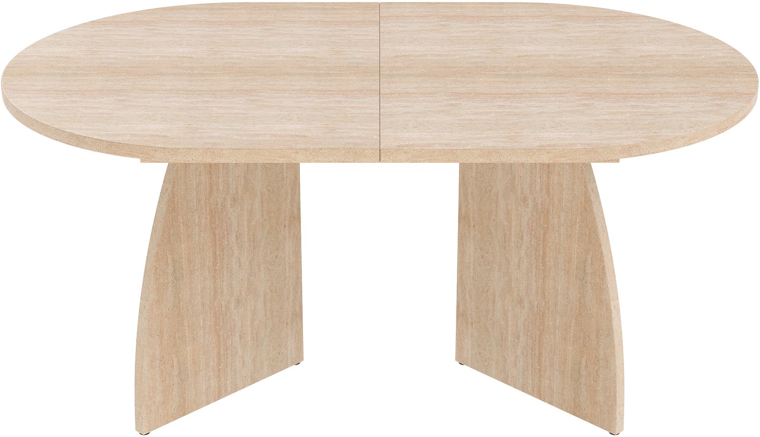 SONNENH Uitschuifbare ovale eettafel - 150 tot 200 cm - MDF - Travertinlook