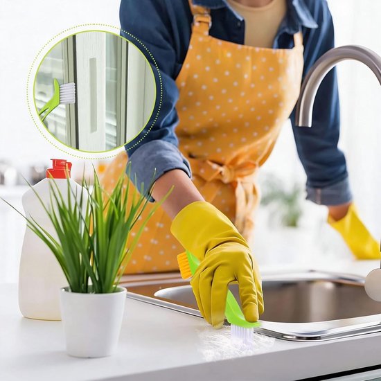 Set van 9 Schoonmaakborstels voor Diverse Toepassingen, Inclusief Voegenborstel en Kierenborstel met Stevige Haren voor Keuken en Badkamer — afbeelding 4