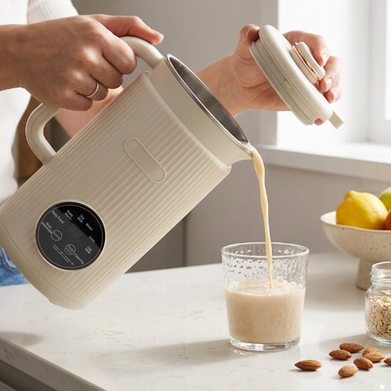 Elektrische Blender - Automatische Blender - Sojamelkmaker - Multifunctionele Keukenmachine - 1200 ml - 1-18 Uur Timer - 12 RVS Messen - Zelfreinigend - 8 Programma's - Voor Sojamelk & Havermelk & Sap & Soep — afbeelding 4