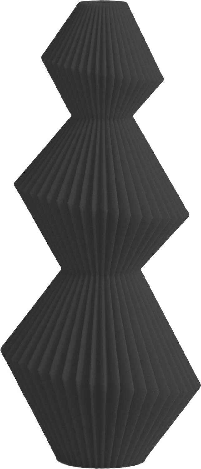 Layvo SERA Vaas - Zwart - D12 x H25 cm - droogbloemen vaas - japandi - gerecycled plastic