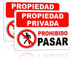 TAKULA Signs forbidden El Paso Private Eigendum, 25 x 18 cm, 2 pieces, reflective antifreeze shield for outdoor use - ShopVlot