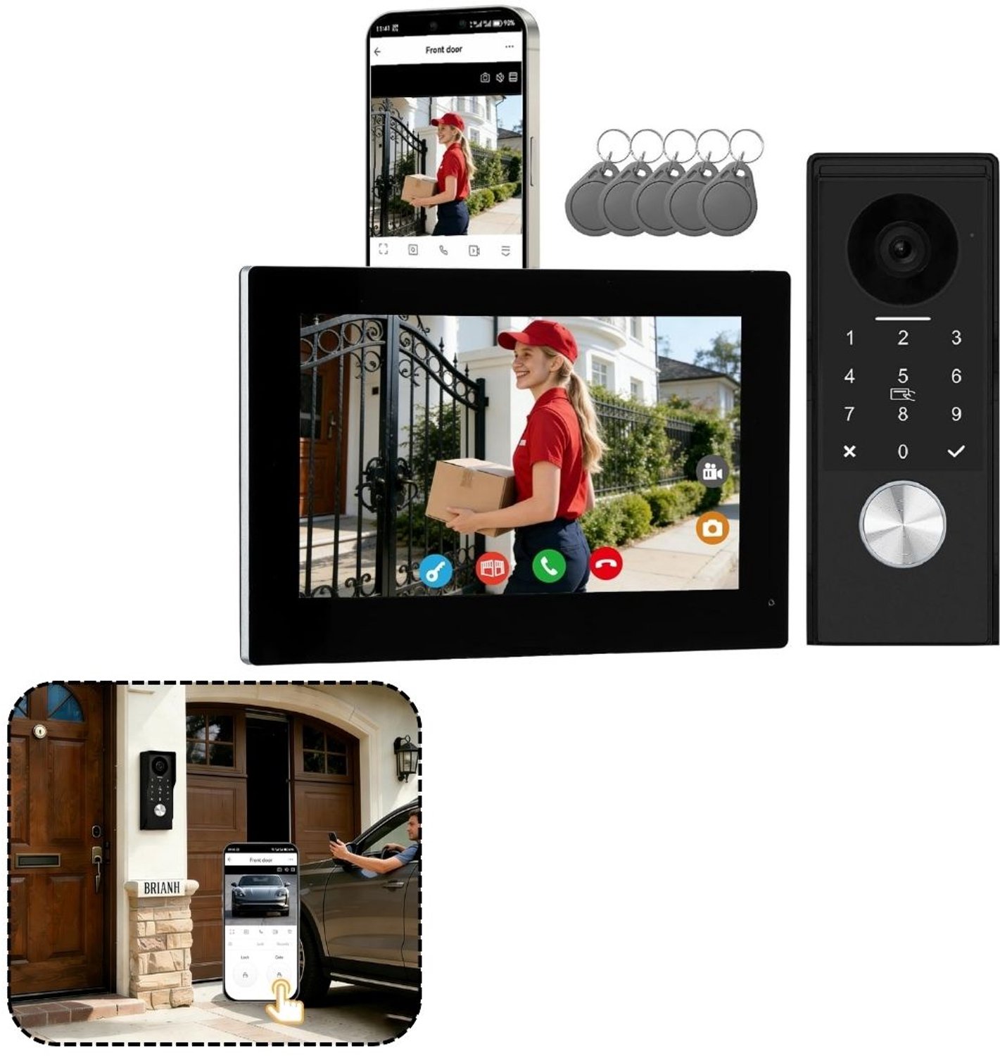 Zolvano® Videodeurbel met Camera - Intercom Systeem - Veiligheid Thuis -Zwart