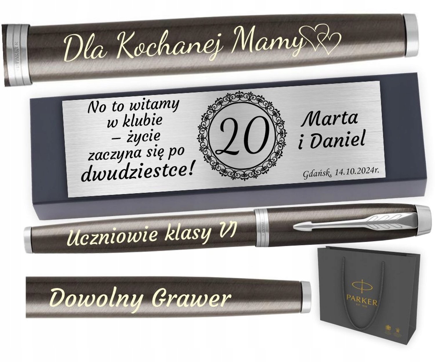 Parker IM Vulpen Dark Espresso met Gravering en Luxe Etui