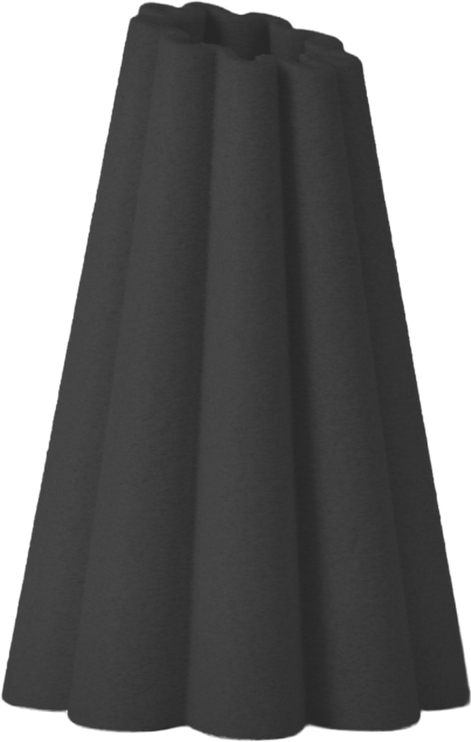 Layvo RENNA Vaas - Zwart - D18 x H25 cm - droogbloemen vaas - gegroefde vaas - gerecycled plastic