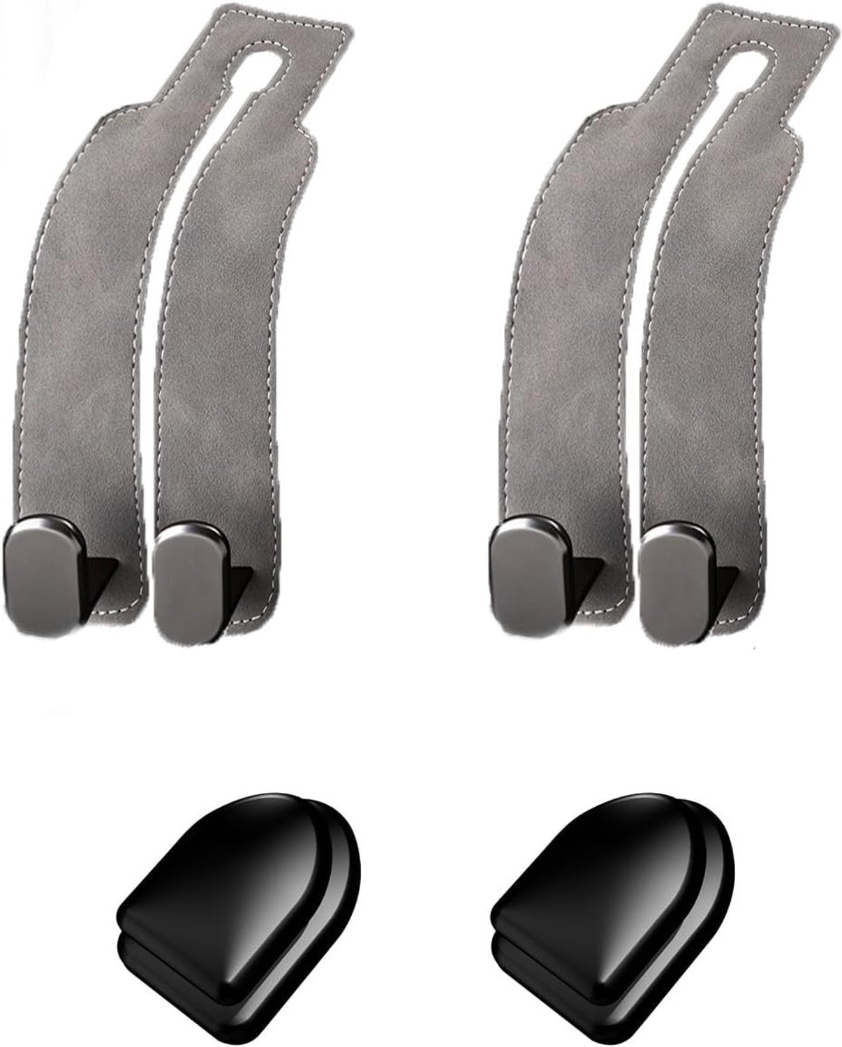 4pcs Double Hooks for Car Seat Handrail, Leather Car Seat Organizer Hooks, Car Headrest Hooks, Car Seat Wallet Hooks - ShopVlot
