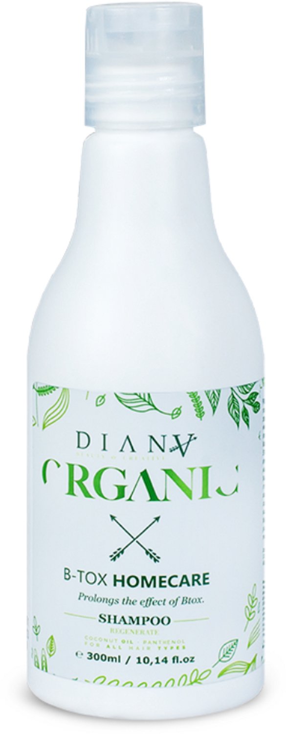 Organic shampoo 300ml voor thuiszorg na de behandeling HaarBotox zonder parabenen, sulfaten en siliconen met coconut oil en panthenol voor alle haarsoorten