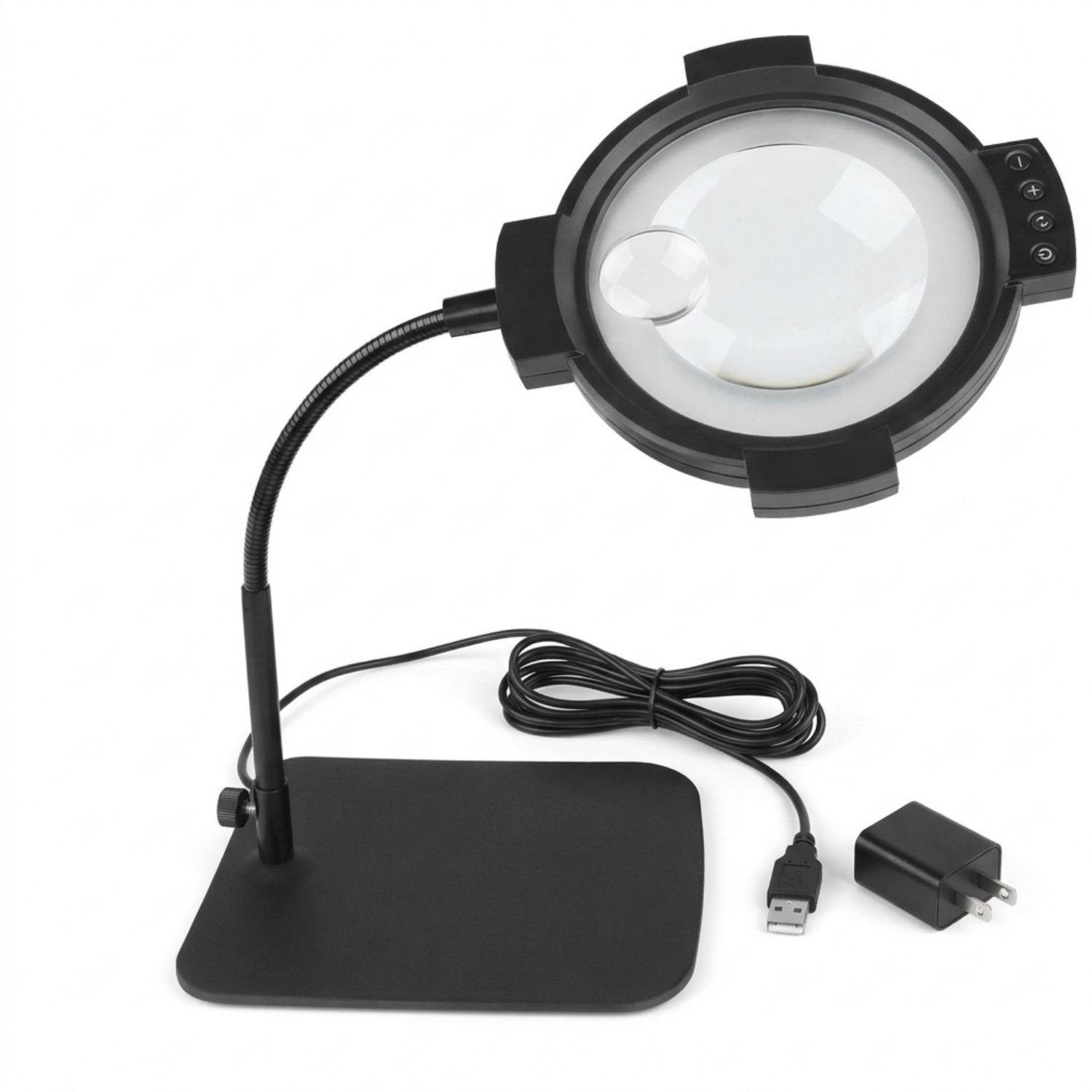 Loeplamp met Standaard - Lamp met Led Verlichting - Zwart