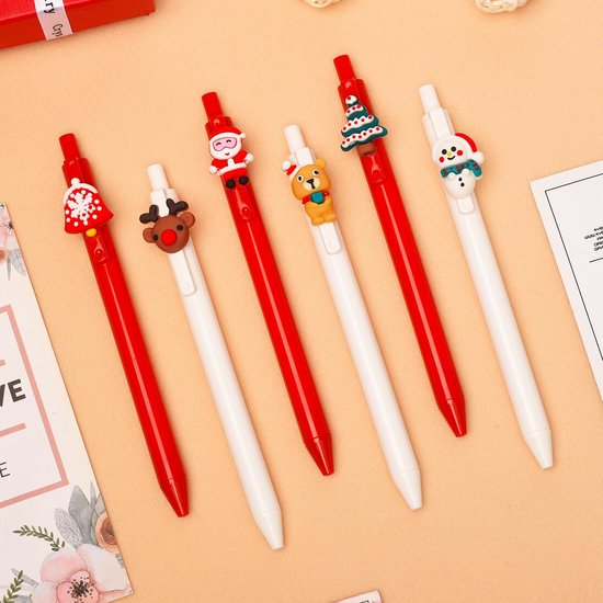 Intrekbare Pen - 24 Stuks - Kerstthema - Gelpen - Comfortabele Grip - Duurzaam - Geschikt voor Cadeaus — afbeelding 3