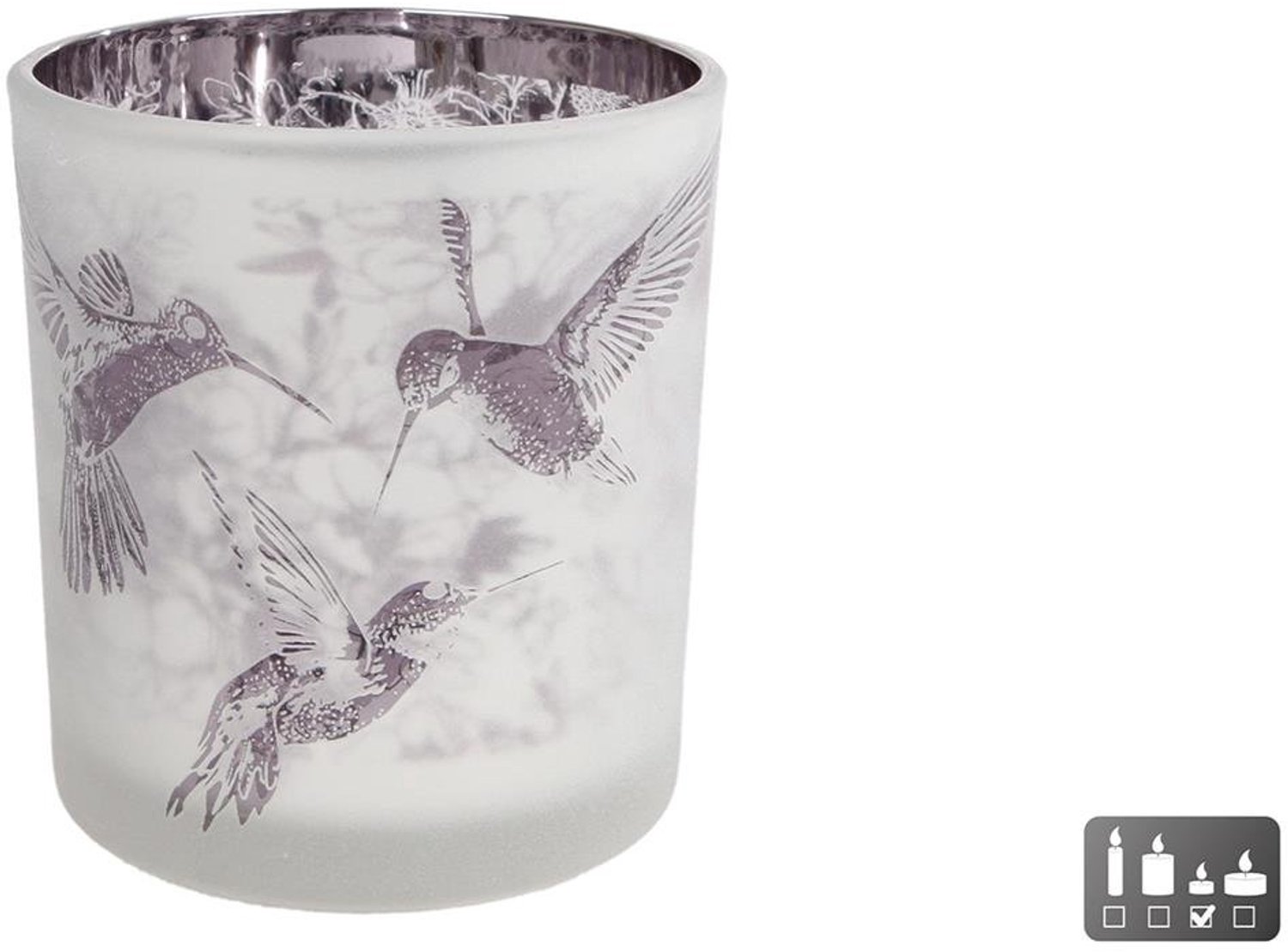 cosydecor Theelichthouder Hummingbird S glas wit