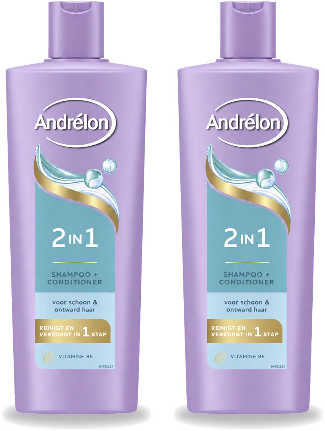 2 x Andrélon – Shampoo 2-in-1 – Iedere Dag – 400 ml - Voordeelverpakking - 2 stuks