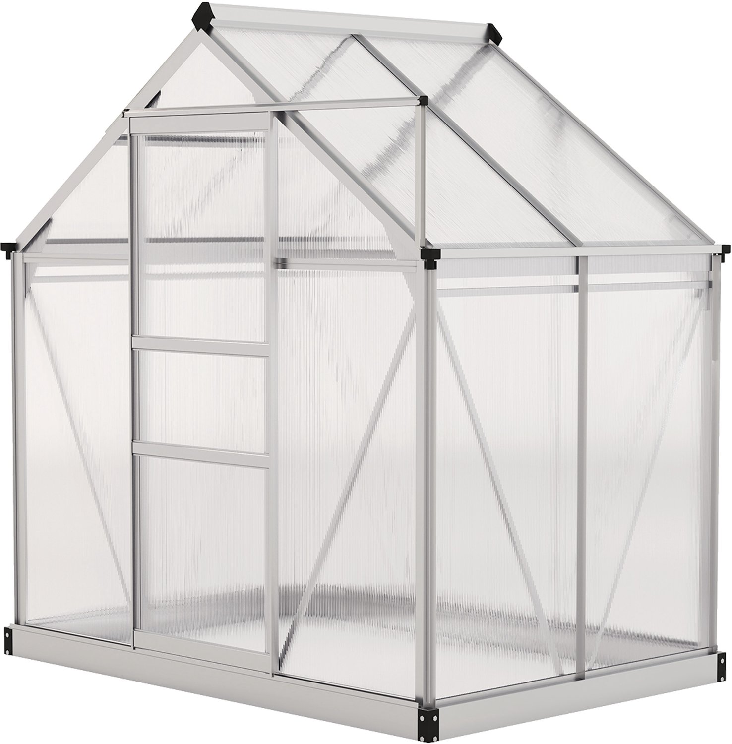 Tuinkas 190 x 132 x 201 cm, Metalen Basis En Dakraam, Praktische Weerbestendige Inloopkas Voor Het Kweken Van Groenten, Kruiden En Planten In Eigen Tuin, Broeikas En Kweekkas, Plantenkas En Serrekas, Tuinserre En Kweekserre