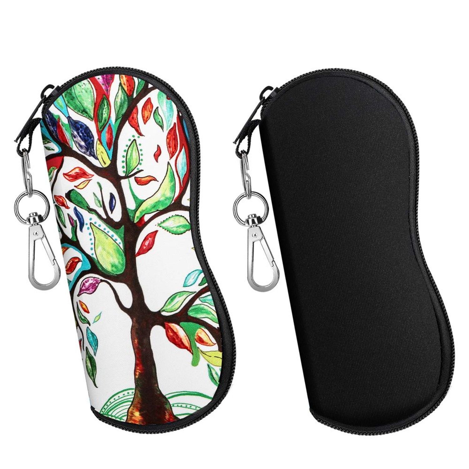 Brilcase 2-Pack - Zachte Neopreen Brillenhoes - Beschermende Brillenetui - Lichtgewicht en Flexibel - Met Clip voor Dames/Heren