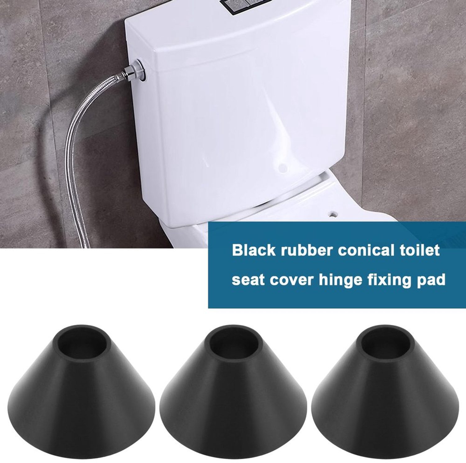Wasmachines Rubber - 10 Stuks - M8 Gat - Antislip - Conische Ringen - Zwart - 25mmx10mmx14mm - Toiletbril Scharnier