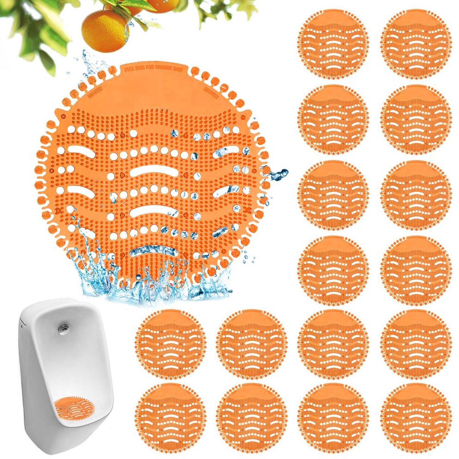 Urinoirzeef - Pissoirzeef met geur - Spatbescherming voor badkamer - Universeel urinoir inzetstuk - 16 stuks - Ideaal voor commercieel ge...