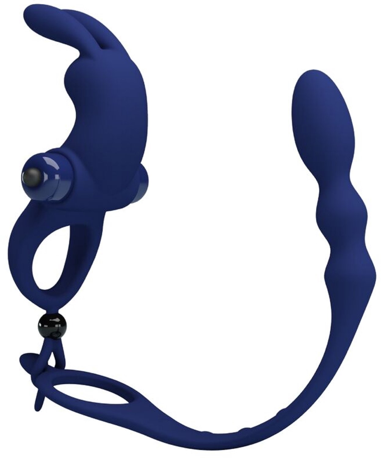 PRETTYLOVE Vibrating Penis Ring With Anal Chain