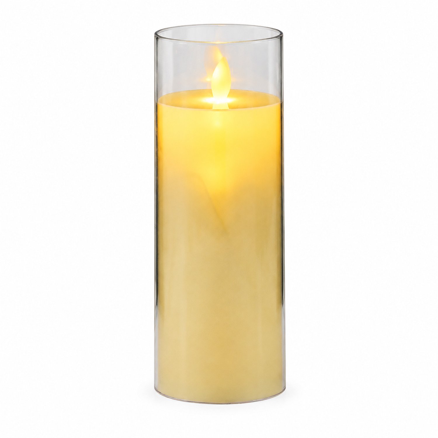 SWGOTA led kaarsen met bewegende vlam - ivoorkleurig, 7,8 x 20 cm, warm licht en transparante kap voor kerst- en feestdecoratie
