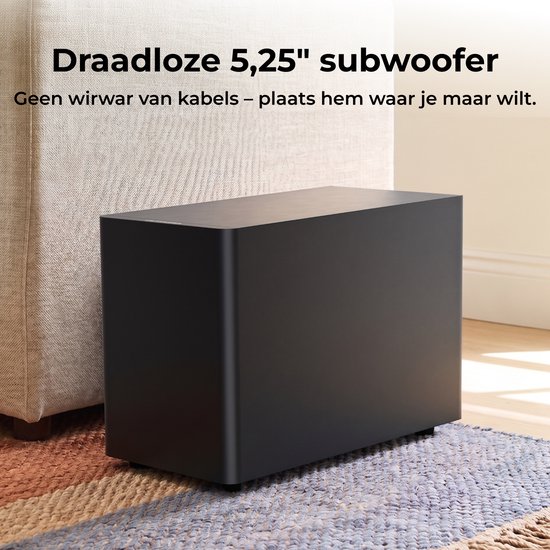 ULTIMEA 2.1-kanaals soundbar voor tv met draadloze subwoofer, AirPlay 2, Spotify, TIDAL Connect, app-bediening, HDMI ARC, WIFI, Poseidon M30 Stream — afbeelding 4