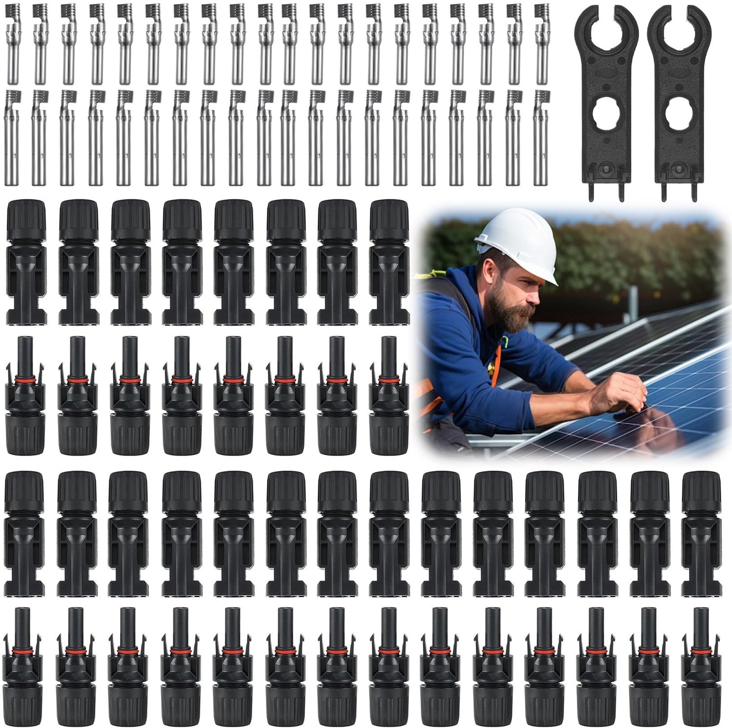 Set van 22 Waterdichte Zonnepaneelstekkers