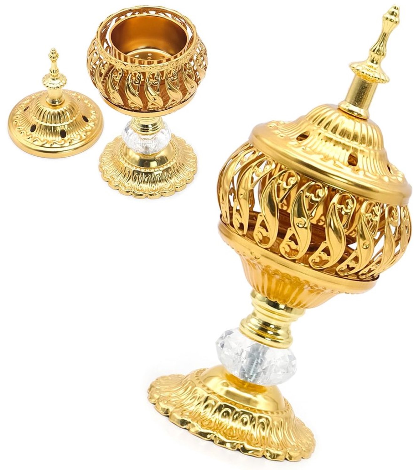 Vintage Incense Burner van IJzer met Deksel