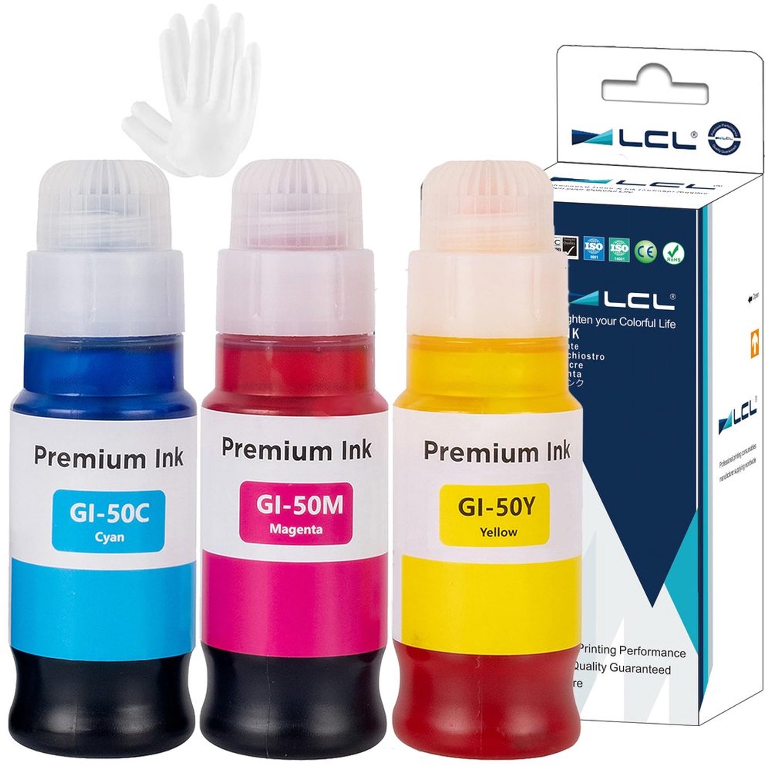 Inktflessen Compatibel met Canon GI-50 - 3 Stuks