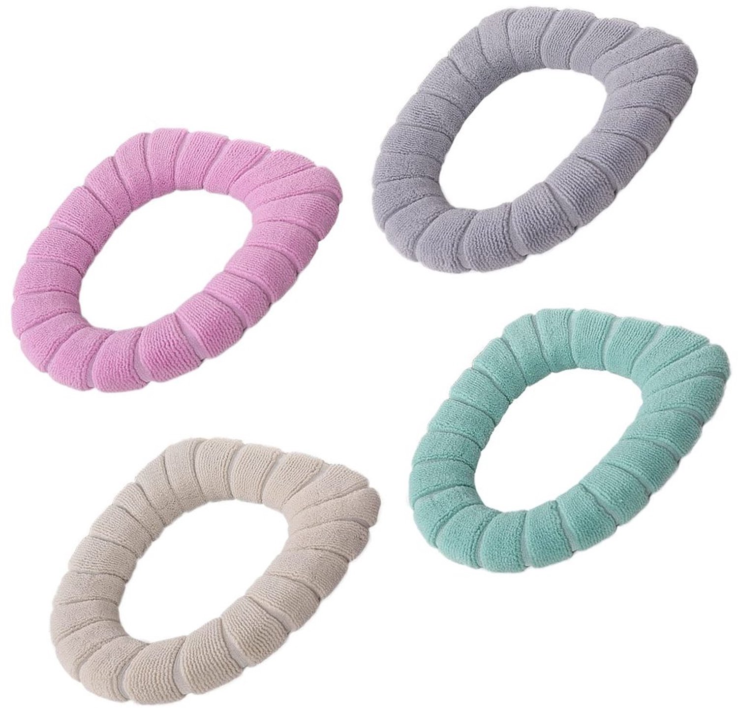 WC-Stoelhoes Wasbaar - Toiletzitting Cover - Zacht en Warm - Pluche - 4 Stuks - Voor Badkamer