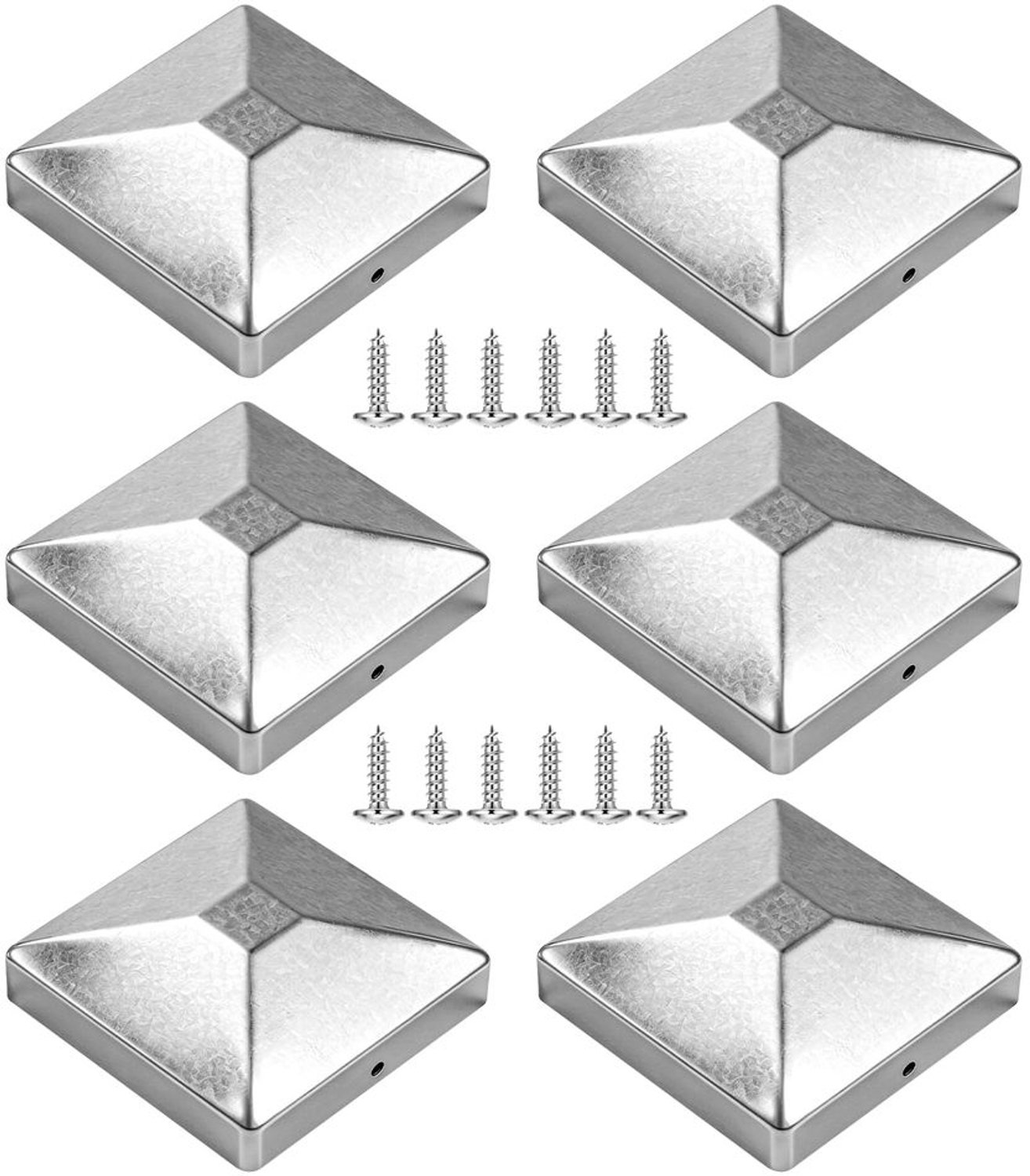 Set van 6 Metaal Paaldoppen voor Hekken