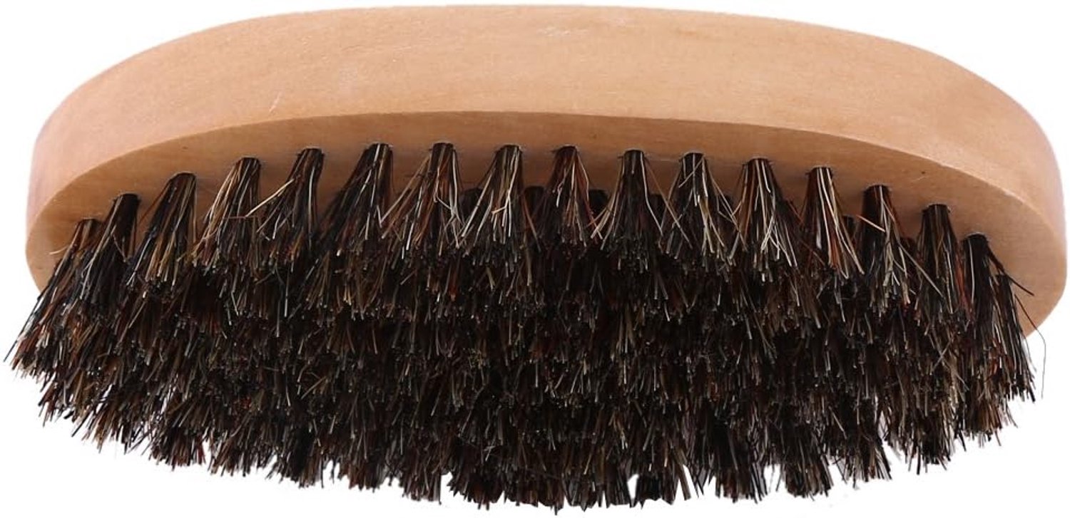 Baardborstel voor Mannen met Natuurlijk Houten Handvat en Kunstharen voor Het Verzorgen van snor- en Baardverzorging Draagbaar 84g