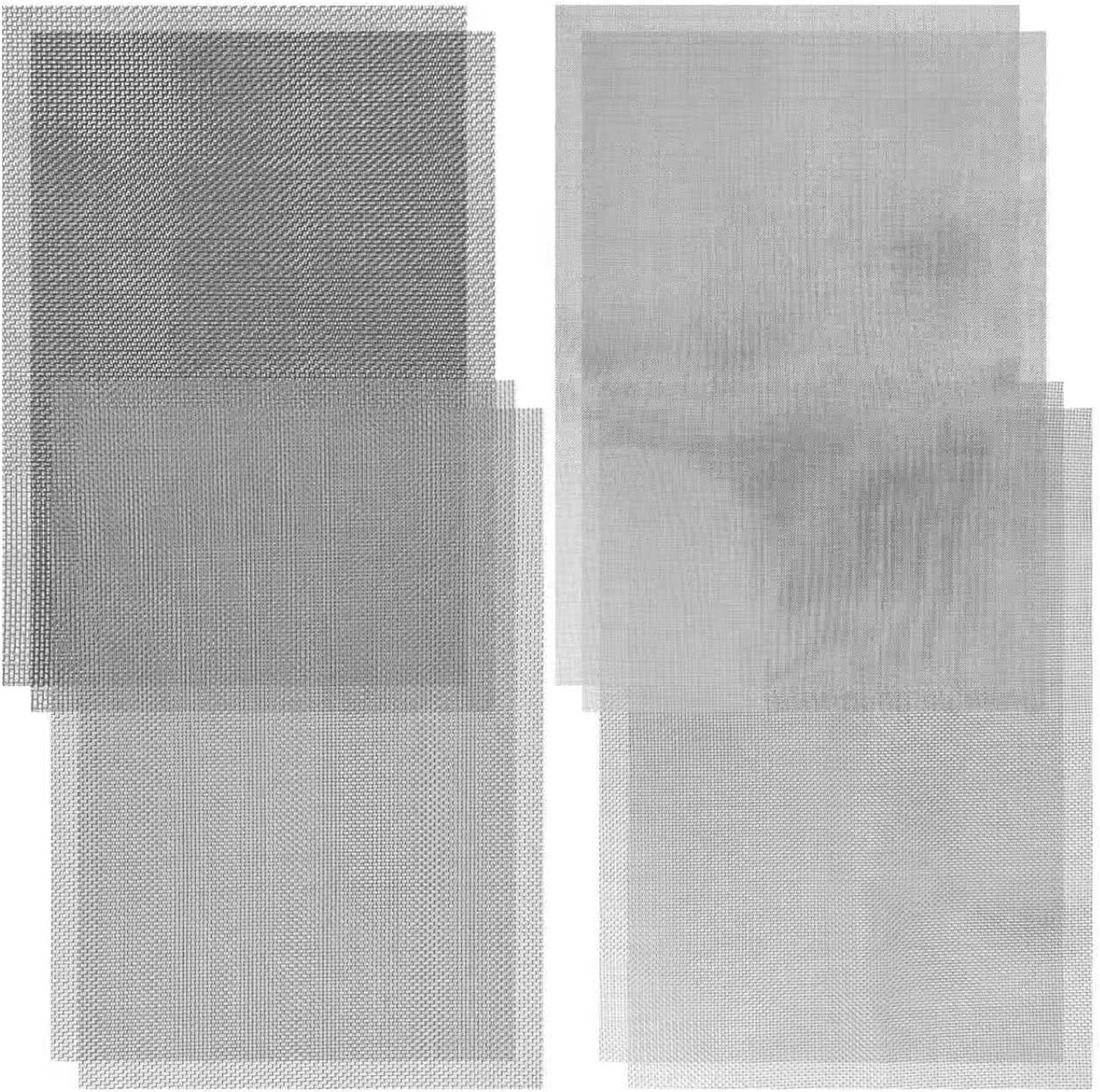 8-delige RVS Geweven Draad 20/30/40/60 Gaas voor Ongediertebestrijding en Filters, 300 x 210 mm, Ideaal voor Ramen en Deuren