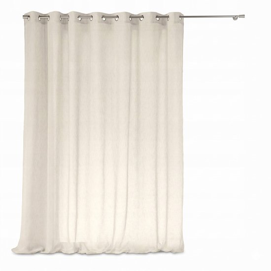 Beige polyester gordijn met ringen 240x240 cm